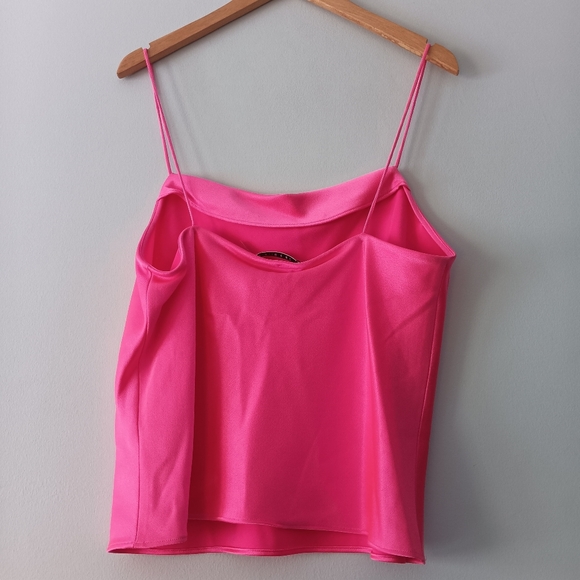 NWT Alice + Olivia French rose pink Harmon slip tank top size L - Picture 3 of 8